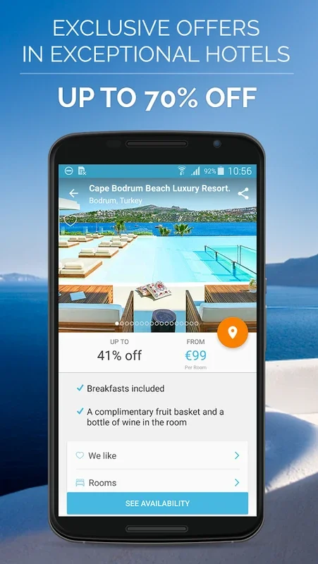 VeryChic for Android - Luxury Hotels at Discounted Rates