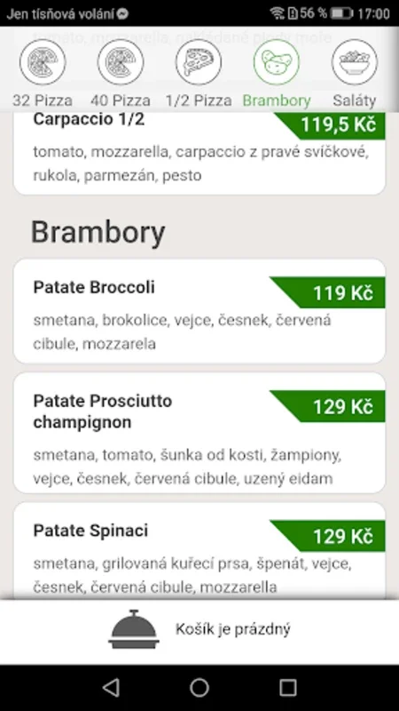 Pizza Papa Cipolla Praha for Android - Quick & Customizable Pizza Delivery