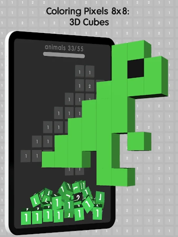 Coloring Pixels 8x8: 3D Cubes for Android - Relaxing Puzzle Game