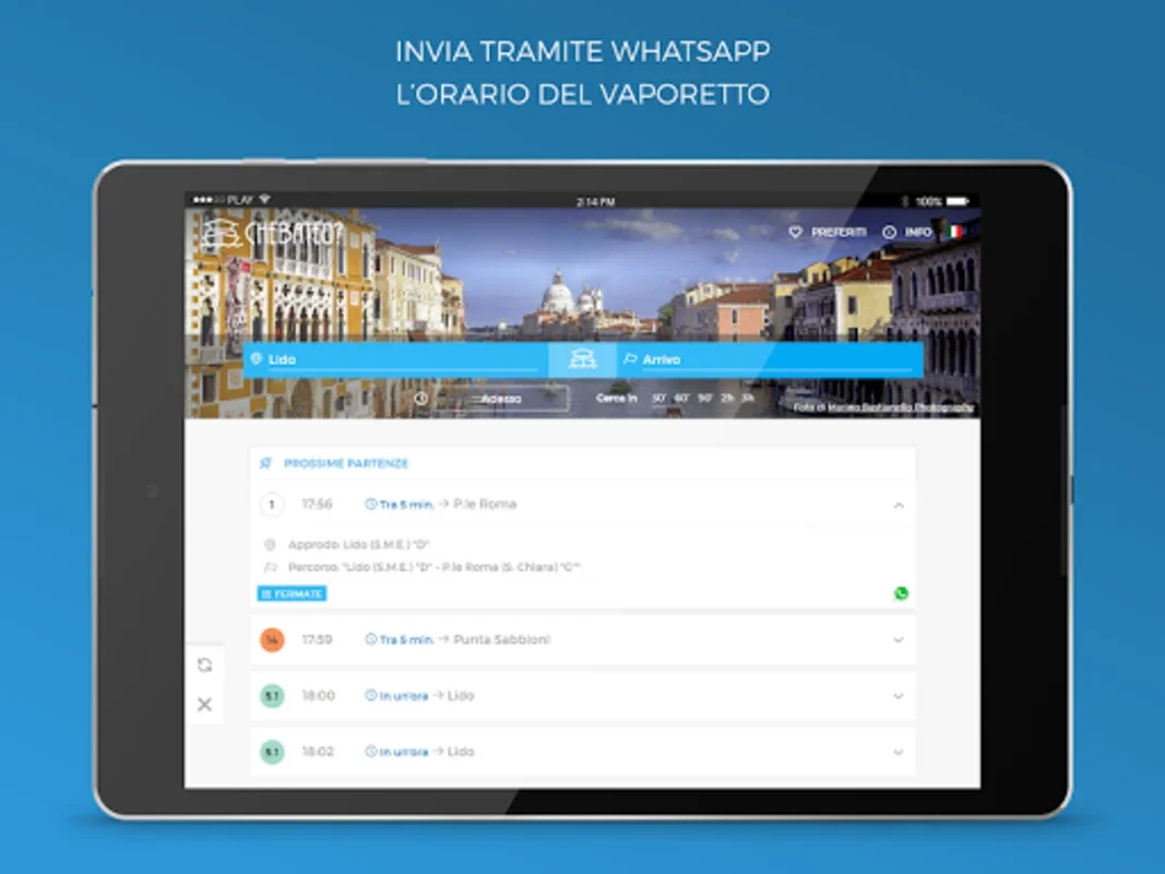 CheBateo? for Android - Check Venice Vaporetto Schedules