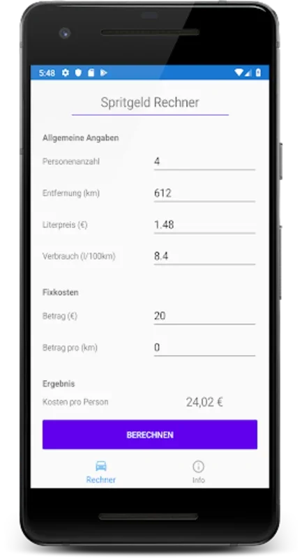 Spritgeld Rechner for Android - Simplify Fuel Cost Splitting