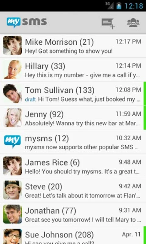 mysms - SMS anywhere for Android - No Downloading Required