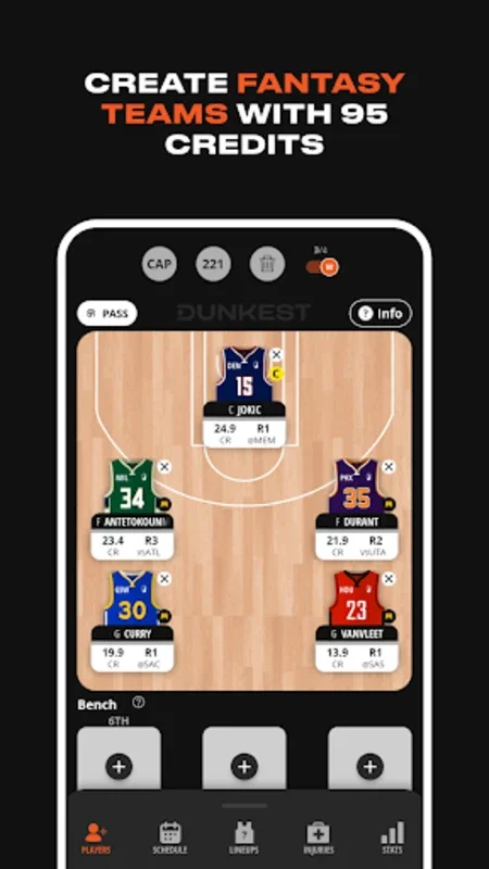 Dunkest - NBA Fantasy for Android - Manage Your Team