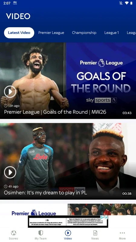 Sky Sports Scores for Android - Get Real-time Soccer Updates