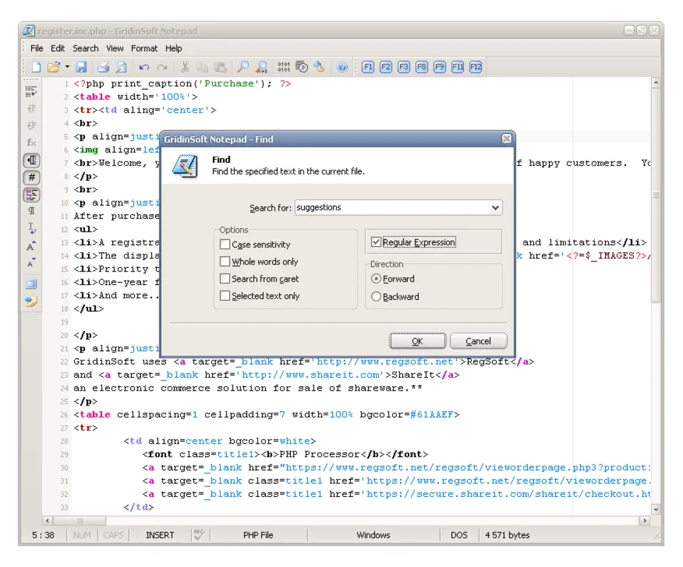 GridinSoft Notepad for Windows: Enhanced Notepad for Developers