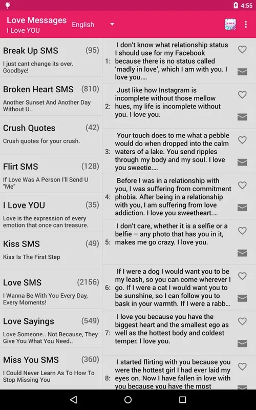 5000 Love Messages for Android - Express Your Love