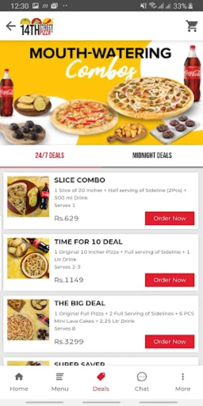 14th Street Pizza for Android - Customized Pizza Delivery