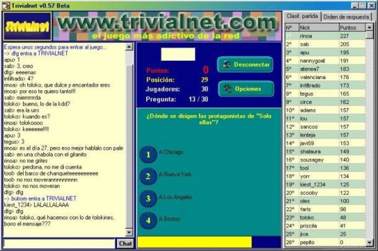 TrivialNet for Windows - Free Online Trivia Game