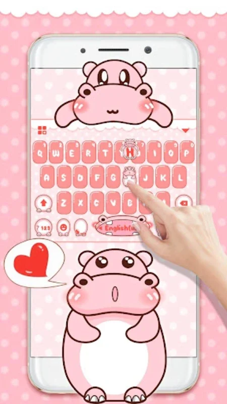 Pink Cute Hippo for Android - Customize Your Keyboard