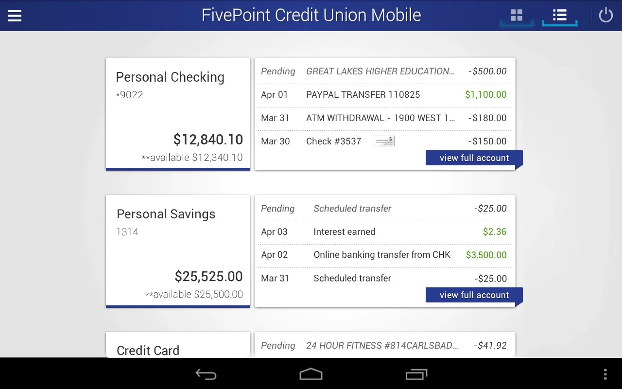 FivePoint CU for Android - Simplify Banking on the Go