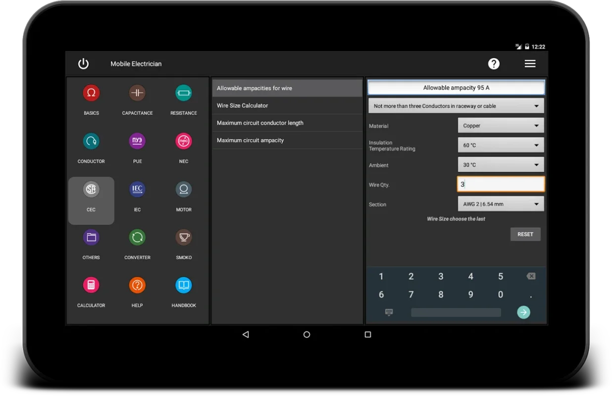 Mobile Electrician for Android - Simplify Electrical Calculations