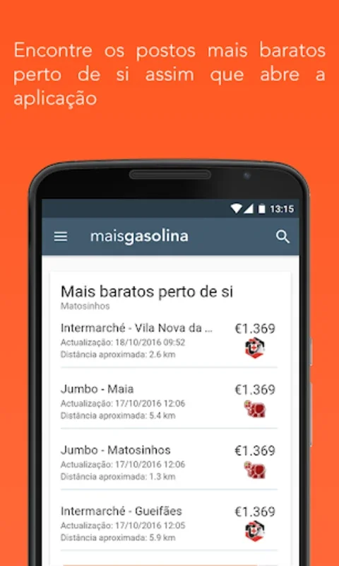 Mais Gasolina for Android - Find Affordable Fuel