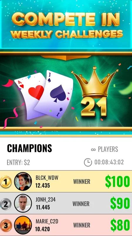 BlackJack 21 for Android - Enjoy PvP Blackjack Games