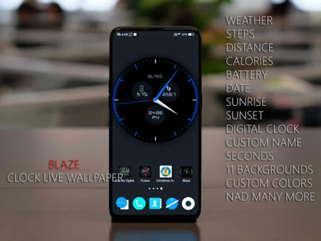 Blaze Clock Live Wallpaper for Android - Stylish & Functional