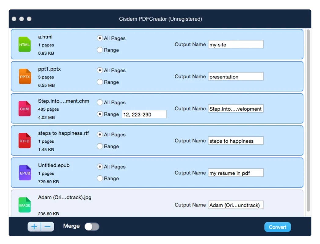 Cisdem PDFCreator for Mac: Convert Multiple File Formats