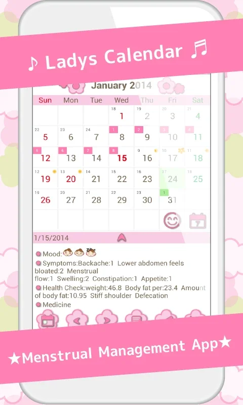 LadysCalendar Free (Period) for Android - Track Your Cycles Easily