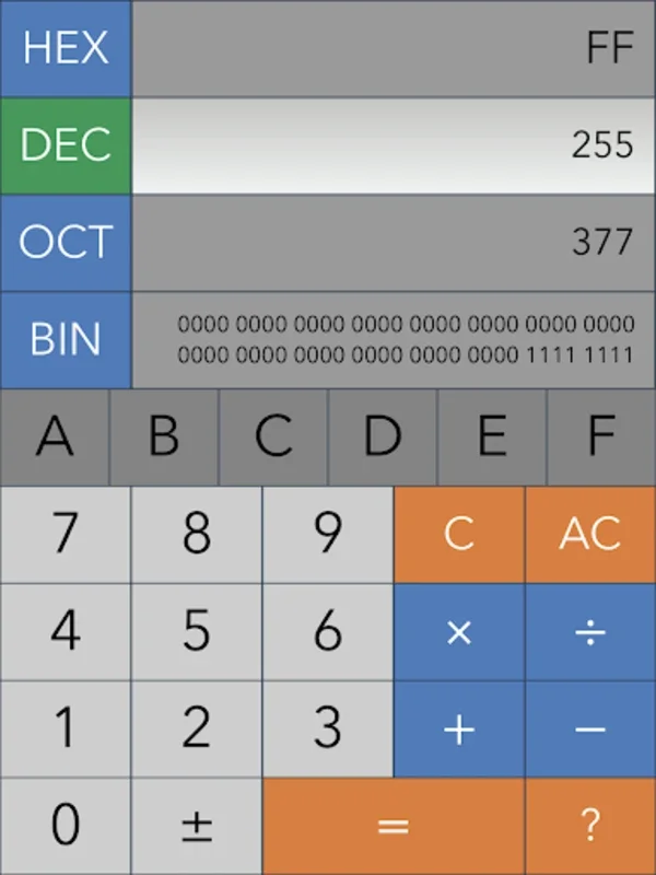 Hex,Dec,Oct,Bin(Dev Calc) for Android - Versatile Conversion