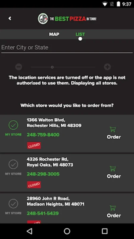 Green Lantern Pizza for Android - Order Pizza with Ease