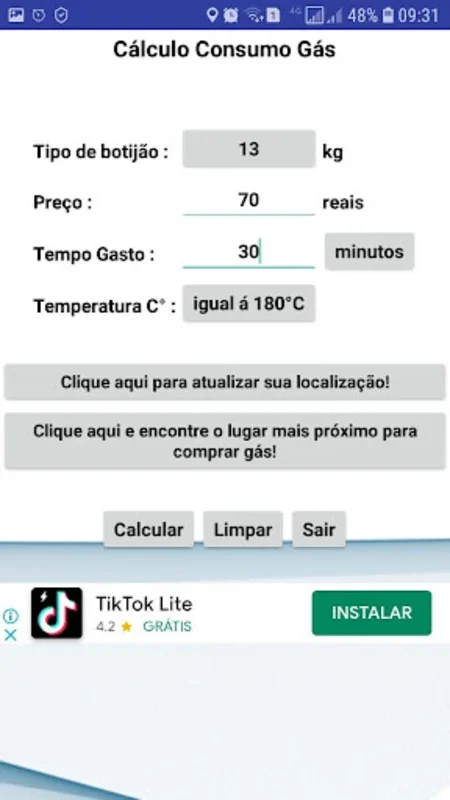 Cálculo de Consumo Gás for Android: Optimize Cooking Costs