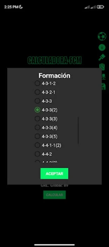 Calculadora FM Grl V2 for Android - Optimize Team Ratings