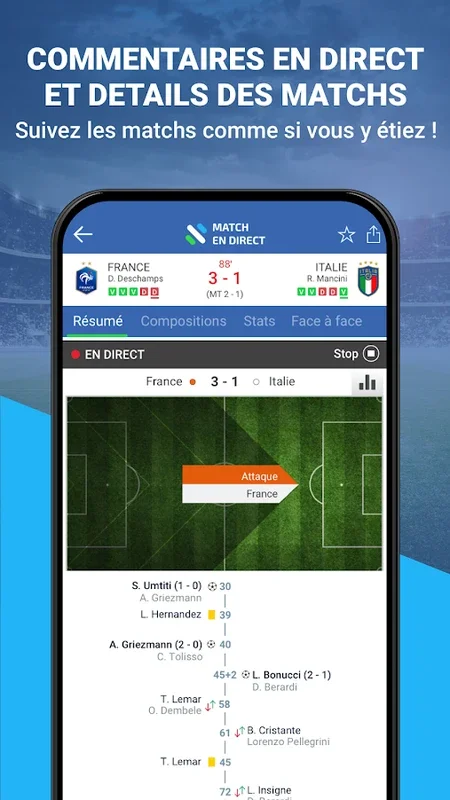 Résultats Foot for Android - Real - Time Sports Coverage