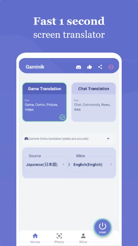 Gaminik: Auto Screen Translate for Android - No Download Needed