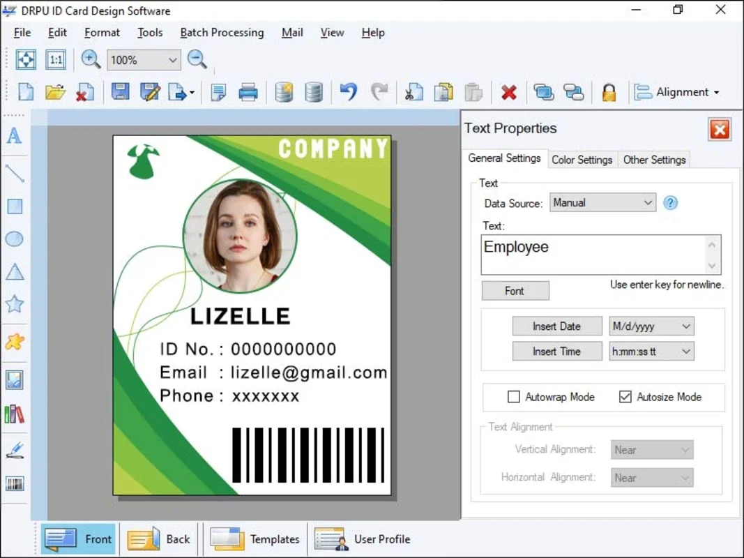 Identity Card Creating Tool for Windows - Custom Design