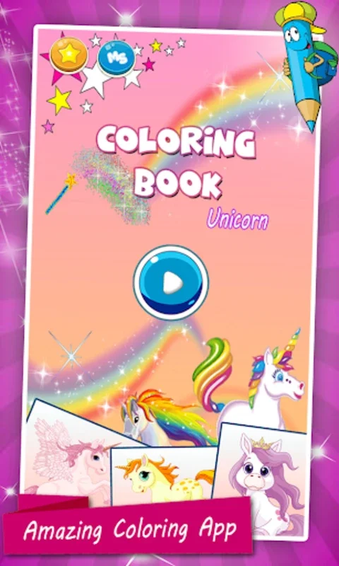 Sparkles Unicorn Coloring Page for Android - Fun Coloring App