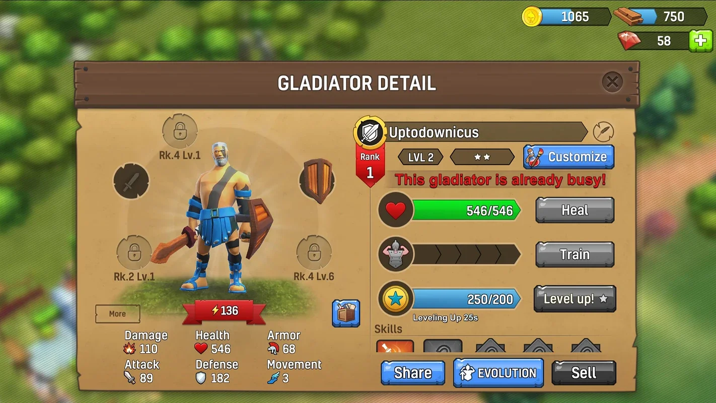 Gladiator Heroes for Android - Lead Gladiators to Victory