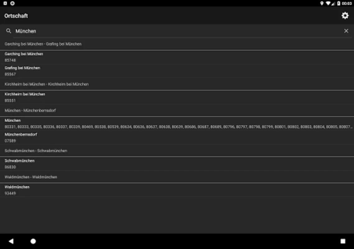 PLZ Suche for Android: Efficient Location Search