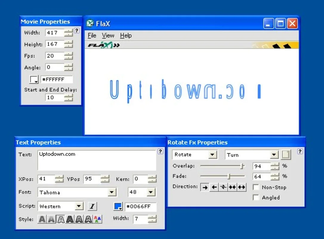 FlaX for Windows - Create Animated Texts with Flash