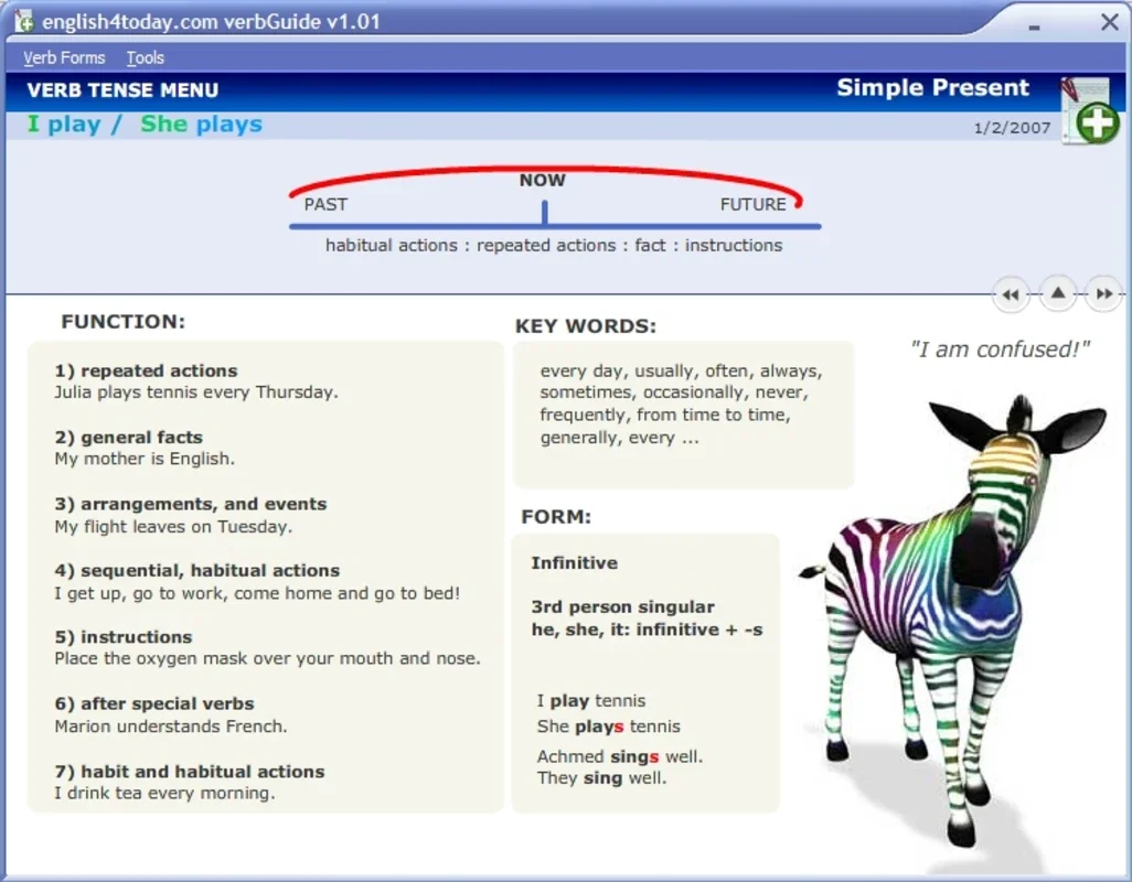 Quick Guide To English Verbs for Windows - Master Verb Tenses