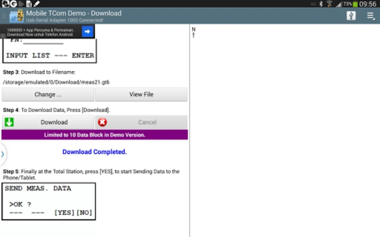 Mobile TCom Demo for Android - Efficient Data Transfer