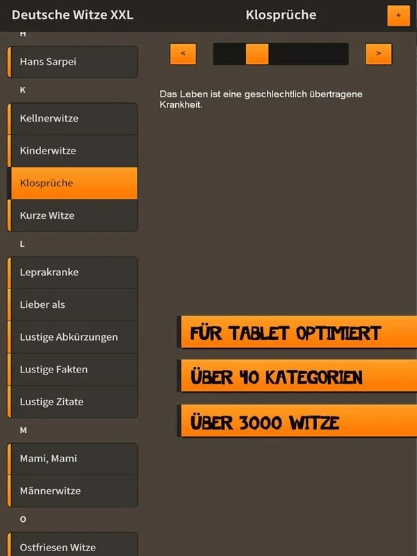 Deutsche Witze XXL for Android - Vast Humor Repository