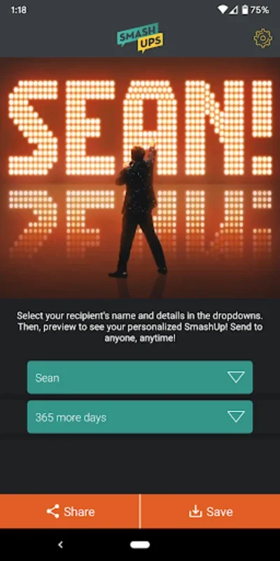 SmashUps for Android: Personalized Celebrity Video Greetings