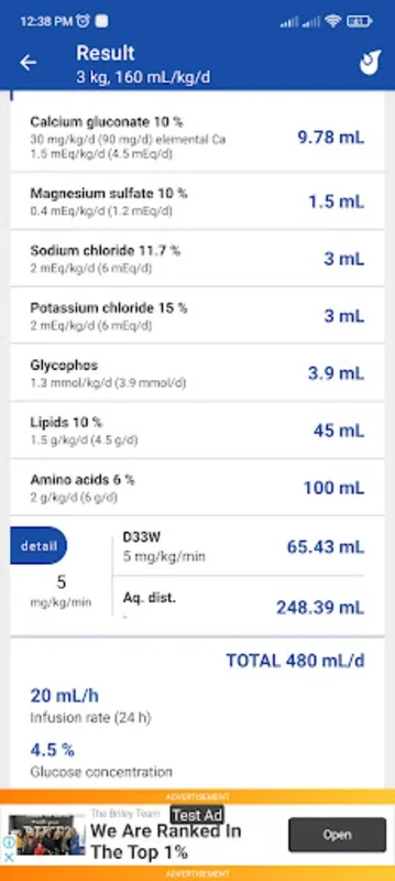 Neoliq • Parenteral Nutrition for Android: Precise Neonatal Nutrition