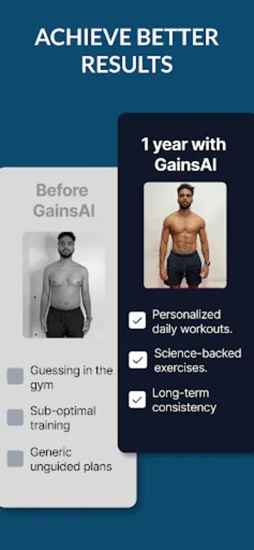 GainsAI for Android - Personalized Fitness App