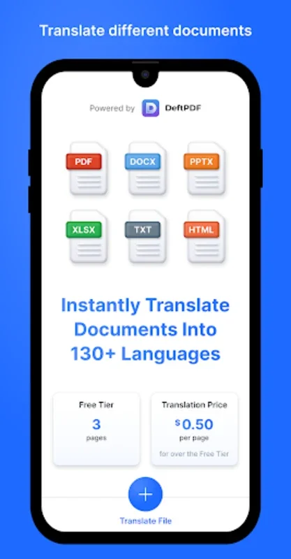 DeftPDF Document Translator for Android - Translate 130+ Languages