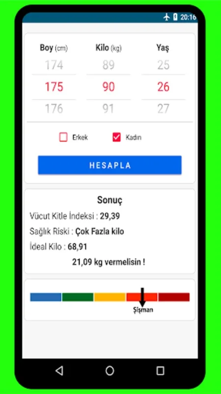 İdeal Kilo Hesaplama for Android - Calculate BMI Easily