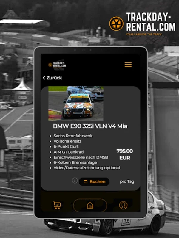 Trackday-Rental for Android: Simplify Racing Vehicle Booking