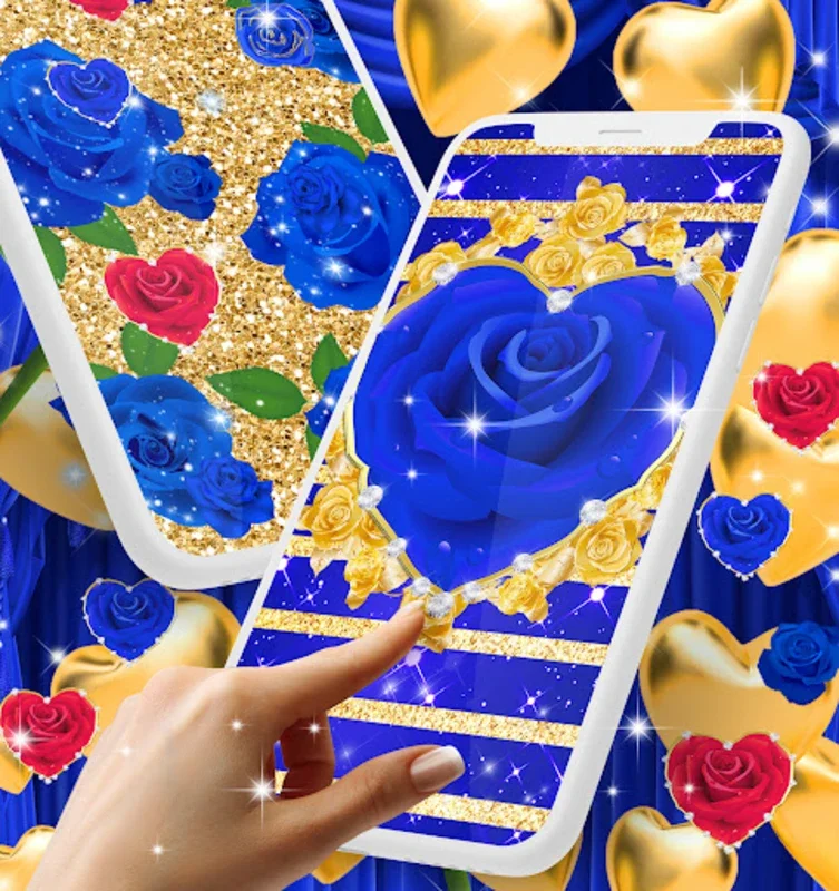 Blue Golden Rose Wallpapers for Android: Elegant & Interactive