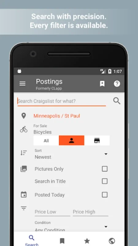 Postings for Craigslist on Android: Enhanced Craigslist Experience