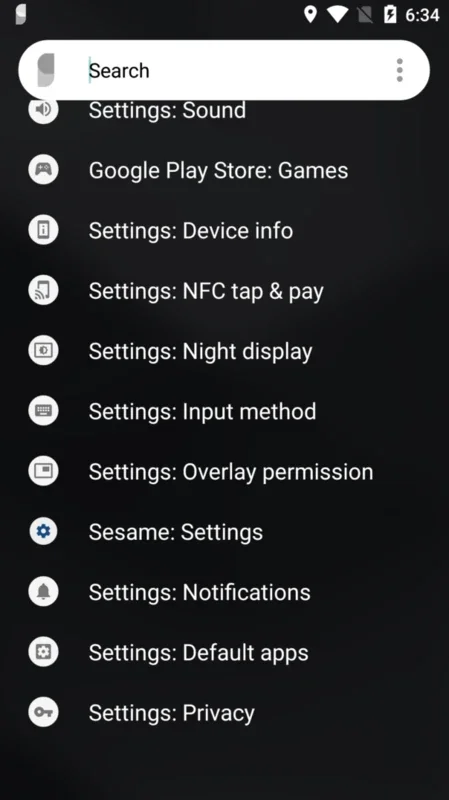 Sesame for Android - Customize Shortcuts Easily