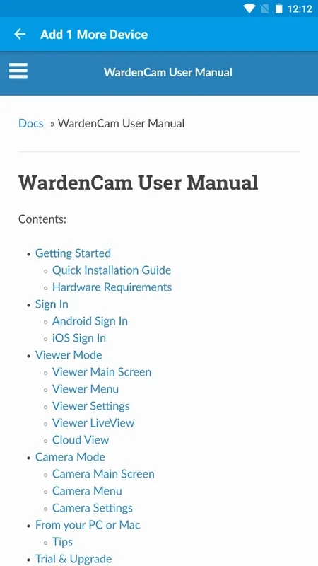 WardenCam for Android: Advanced Surveillance with Night Vision