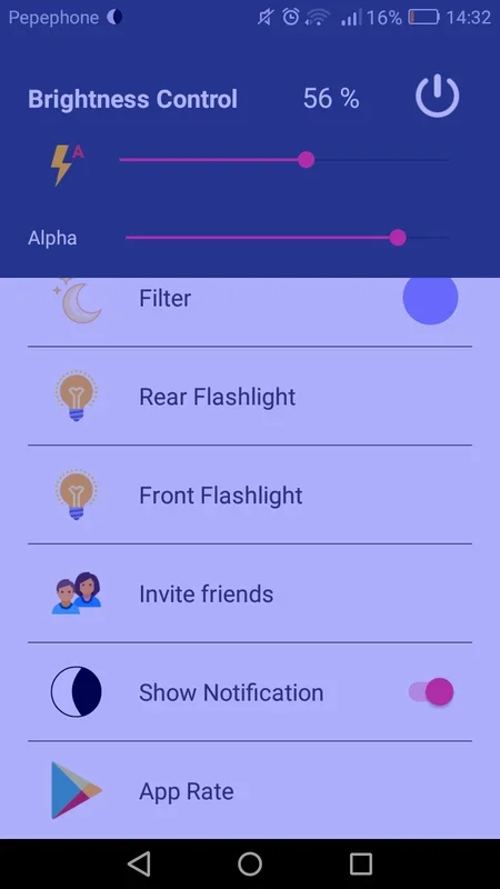 Moonscreen for Android - Manage Screen Brightness Easily