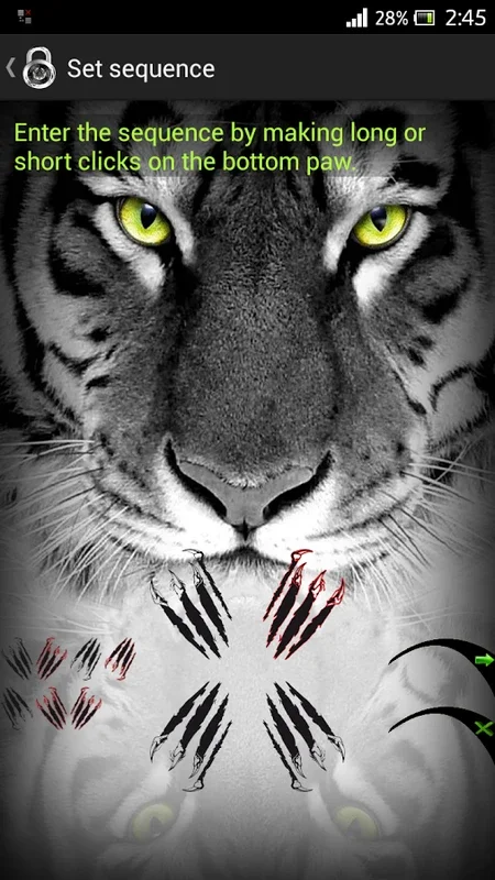 Tiger Sequence Screen Lock for Android - Customized Security