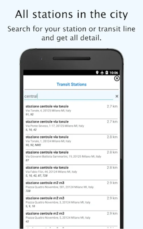 Milan Azienda Trasporti for Android - Navigate Milan Transit