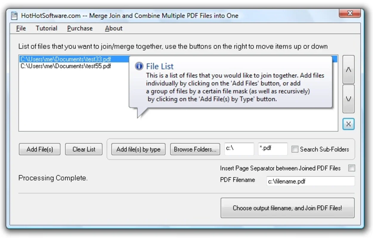 Merge Join and Combine Multiple PDF Files into One for Windows