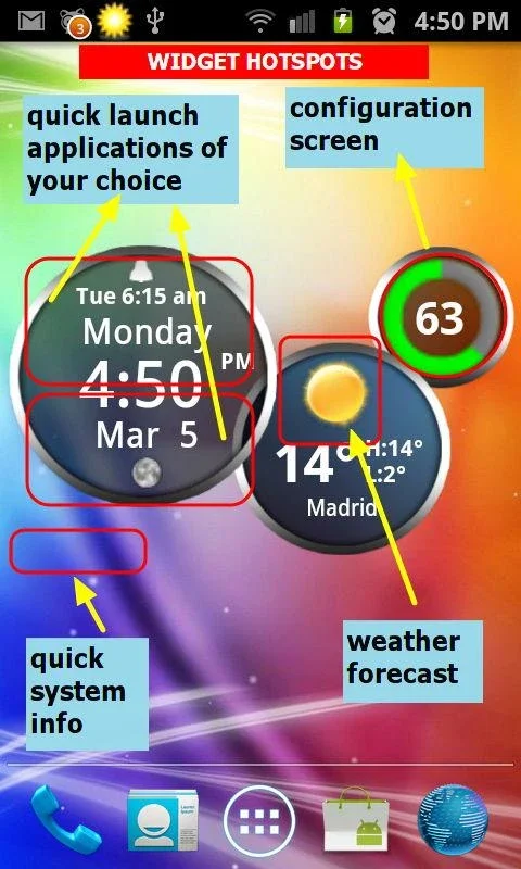 Rings Digital Weather Clock for Android: Comprehensive Widget