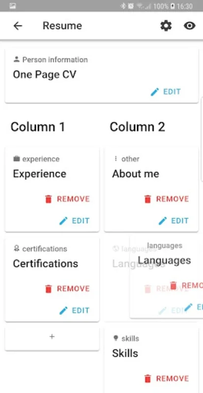 One Page CV for Android - Simplify CV Creation